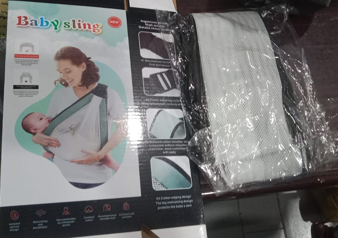 Baby Carrier, Ergonomic Baby Strap one Shoulder Labor-Saving Polyester Baby Half Wrapped Sling (Random Color) - Image 2
