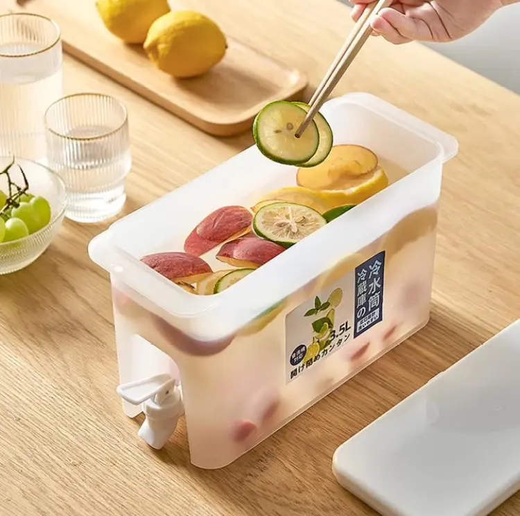 3.5Ltr Cooler Water Bottle Container For Kitchen SPACE-SAVING Cold Kettle with Faucet - Image 3