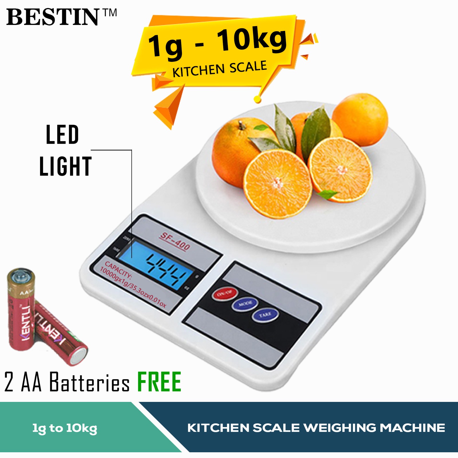 Imported Battery Operated Digital Weight Machine 10kg Digital Kitchen Scale Mini Weight Machine Weight Scale Vegetable Dry Fruit Scales Portable Liquid Kitchen - Image 2