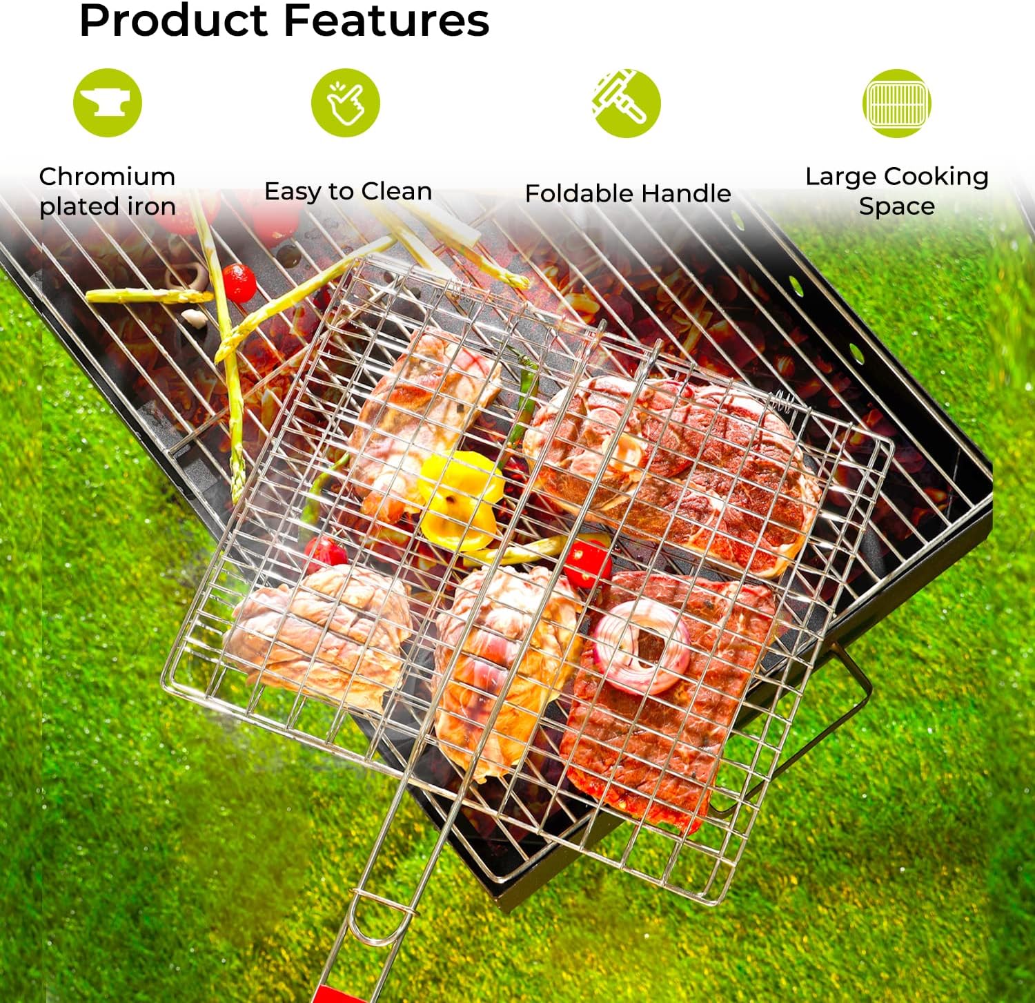 Bbq Stainless Steel Hand Grill (Small Size). - Image 2