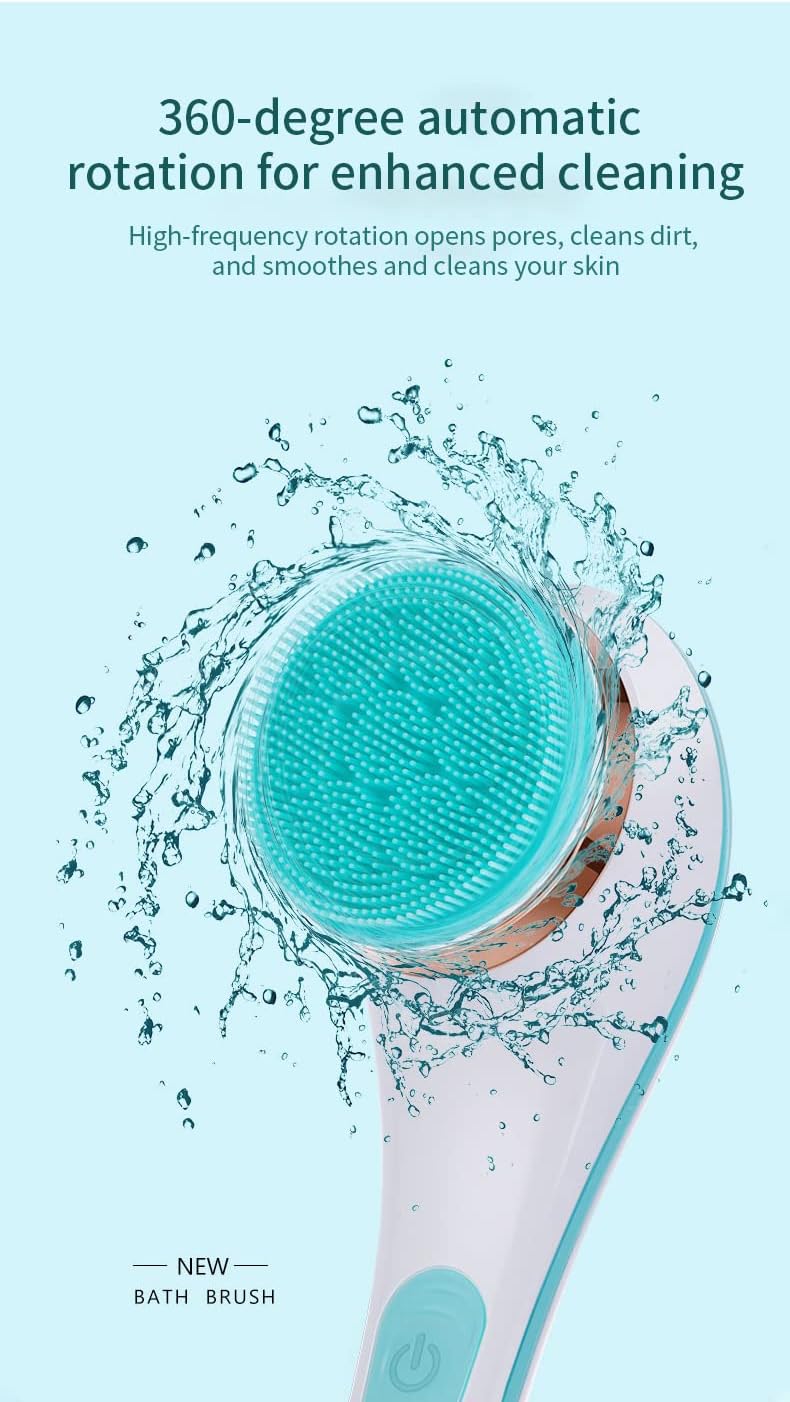 CNAIER Bath and Body Scrub Electric Brush Set - Rechargeable 4 in 1 (Random Color) - Image 5