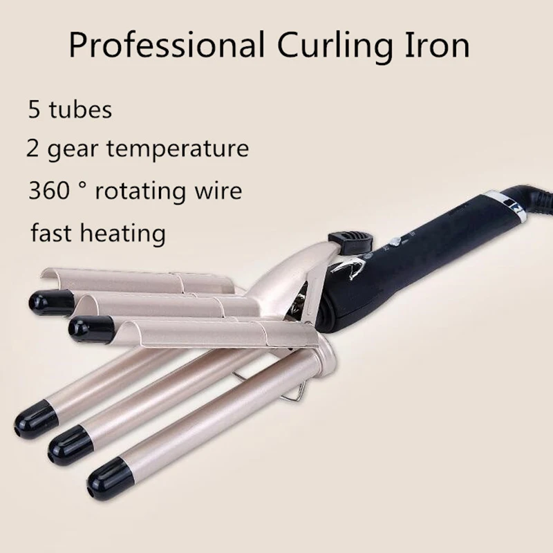 MO-6003 hair curler Professional Hair Straightener for Curly and Wavy Hair 5 Tubes - Image 4