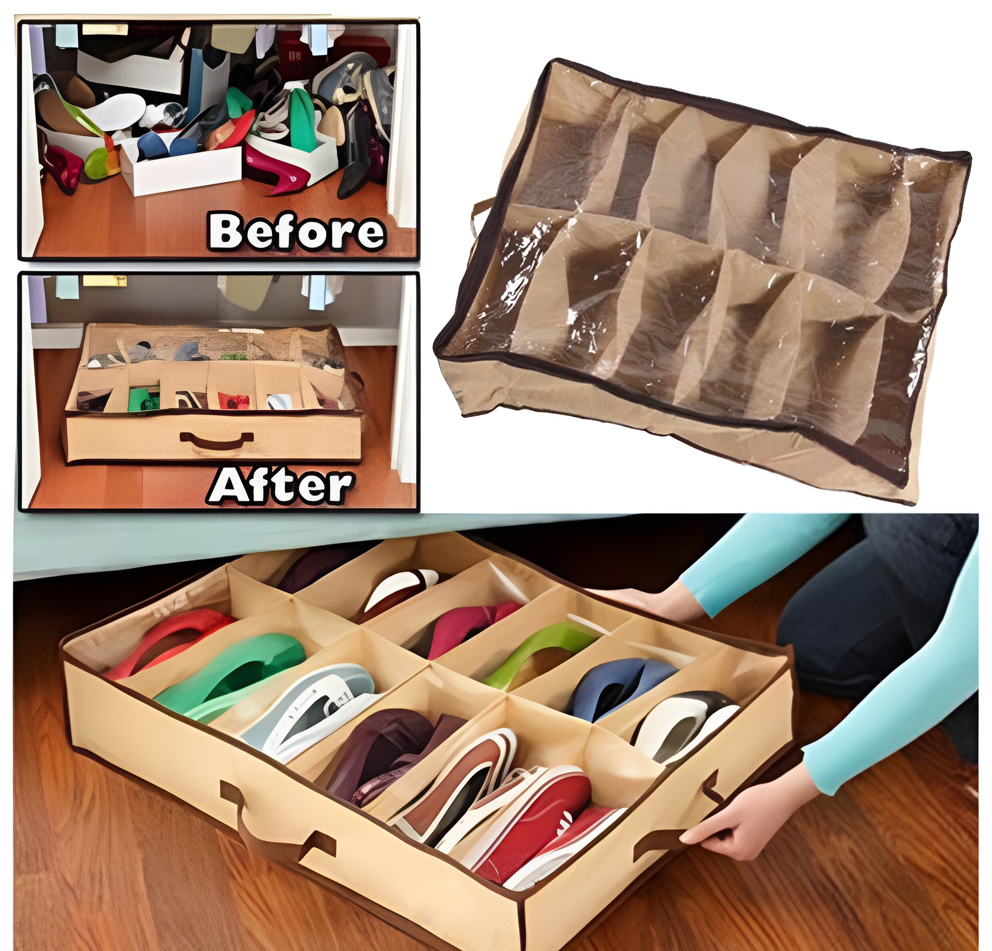 Shoe Organizer Closet/Under Bed Storage | Shoe under best quality imported with box - Image 4