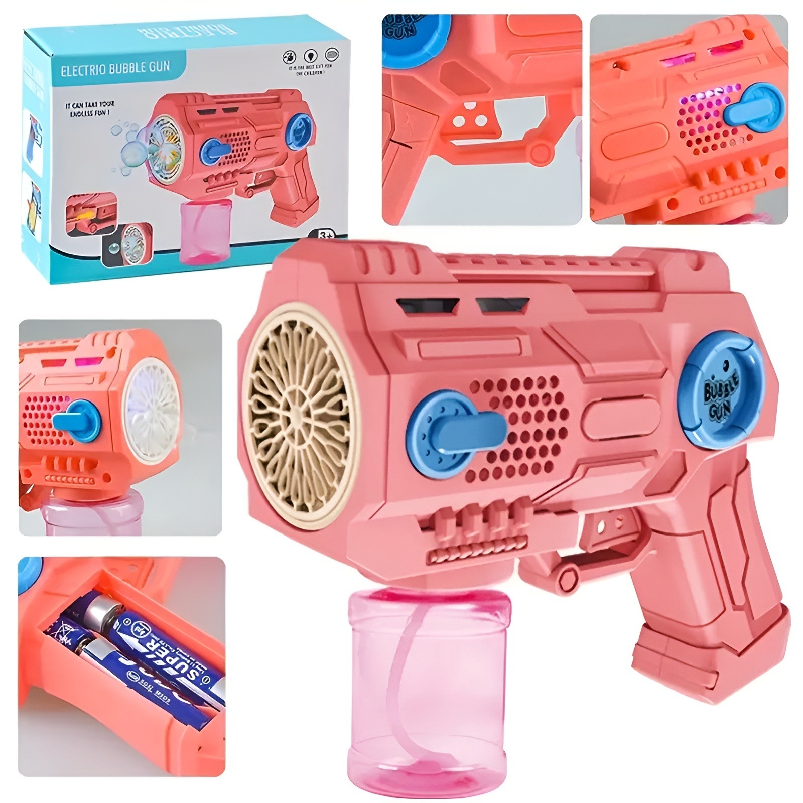 Children’s Handheld Porous Electric Bubble Gun with Lights & Music – Automatic Mess-Free Bubble Blower with Bottle Fix System for Indoor/Outdoor Play, Pool Parties, Birthdays & Special Events (Random Color) - Image 6