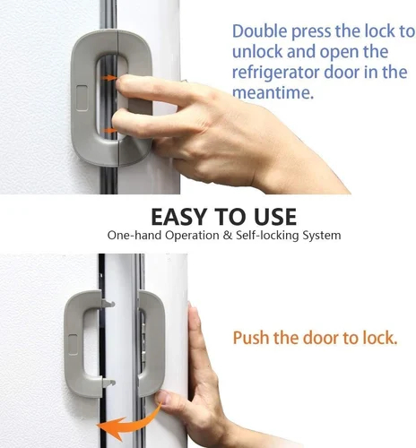 Child Safety Fridge Lock – Self Adhesive Baby Proof Lock for Refrigerator, Cabinets & Drawers | Strong, Easy Installation - Image 3