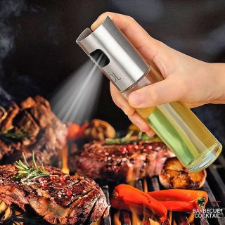 Oil Spray Bottle / 100ml Glass Oil Sprayer For Kitchen Use / Cooking, BBQ, Baking, Frying, Salad Dressing Oil Spray Bottle (Random color)
