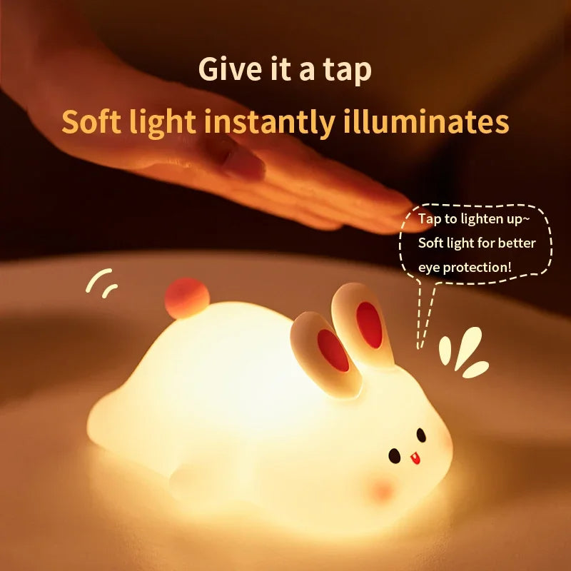 Cute Rabbit Silicone Lamp Soft Touch Night Light For Kids And Home Decor - Image 2