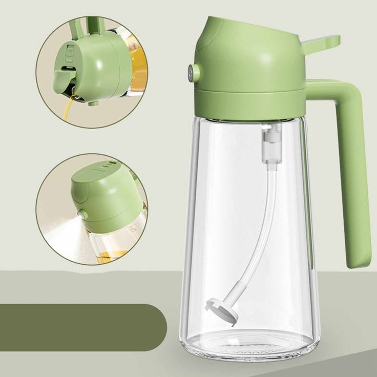 2-in-1 Oil Spray Bottle | Adjustable Mist & Dispenser | 470ml Leak-Proof Glass Container | For Cooking, BBQ, Baking & Air Fryer 380ml (Random Color) - Image 3