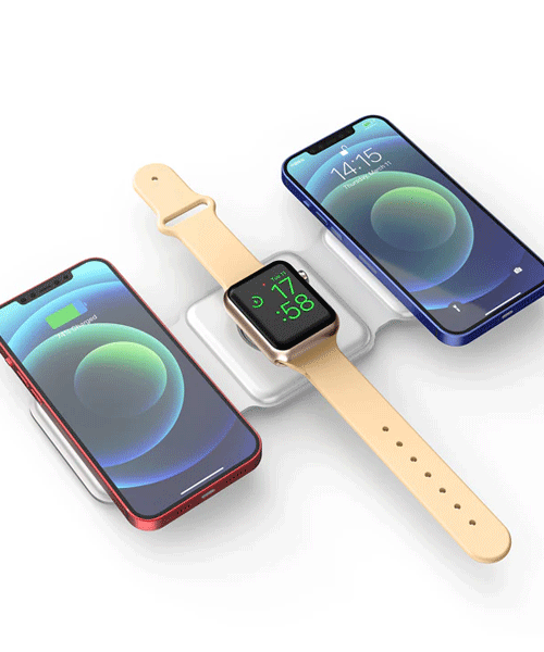 3 in 1 Magnetic Foldable Wireless Charging Station 15W Fast Charger for iPhone, AirPods & Smartwatch - Image 3