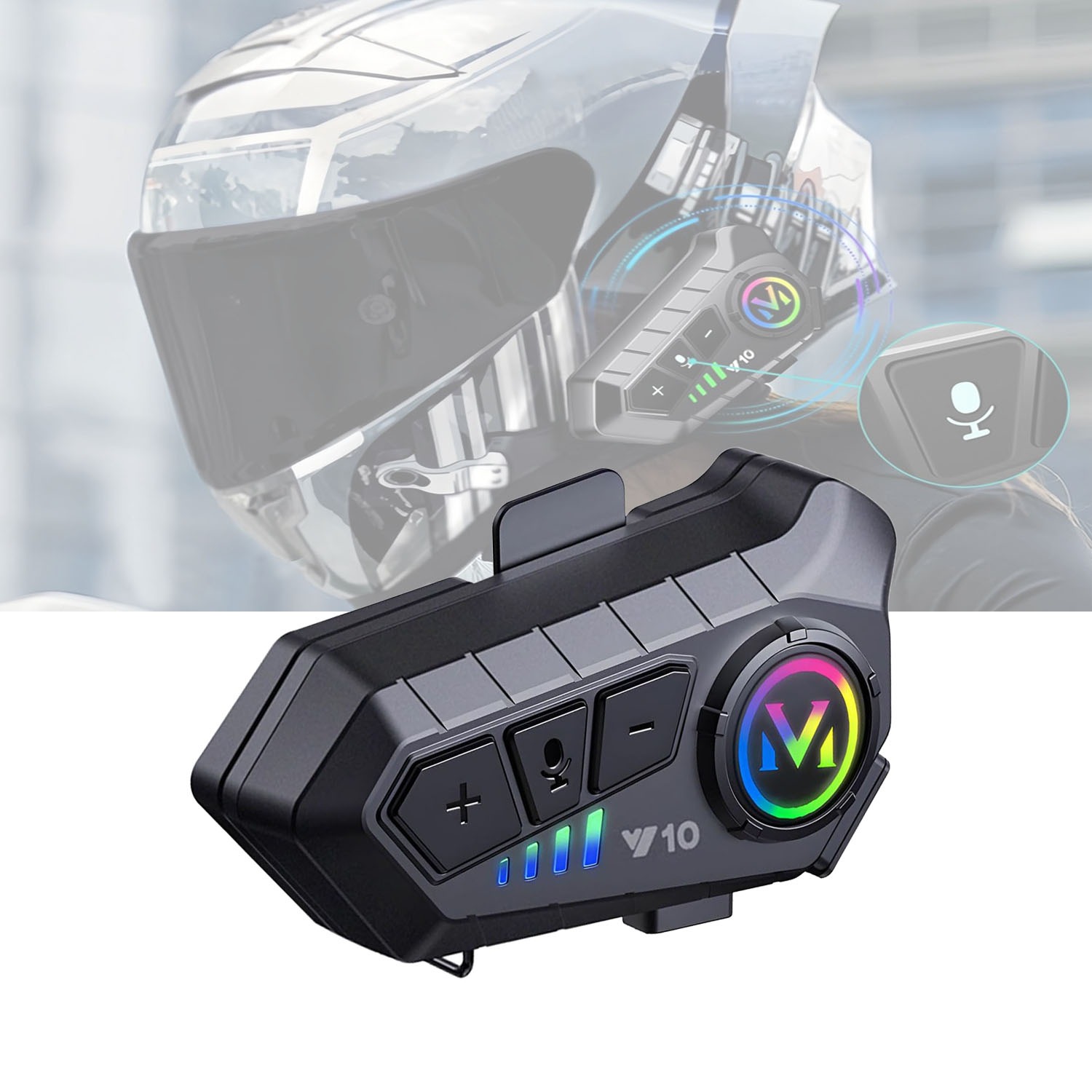Motorcycle Helmet Bluetooth Headset Bluetooth 5.3 Smart Noise Reduction IPX6 Waterproof HiFi Headphones ~ Rechargeable - Image 3