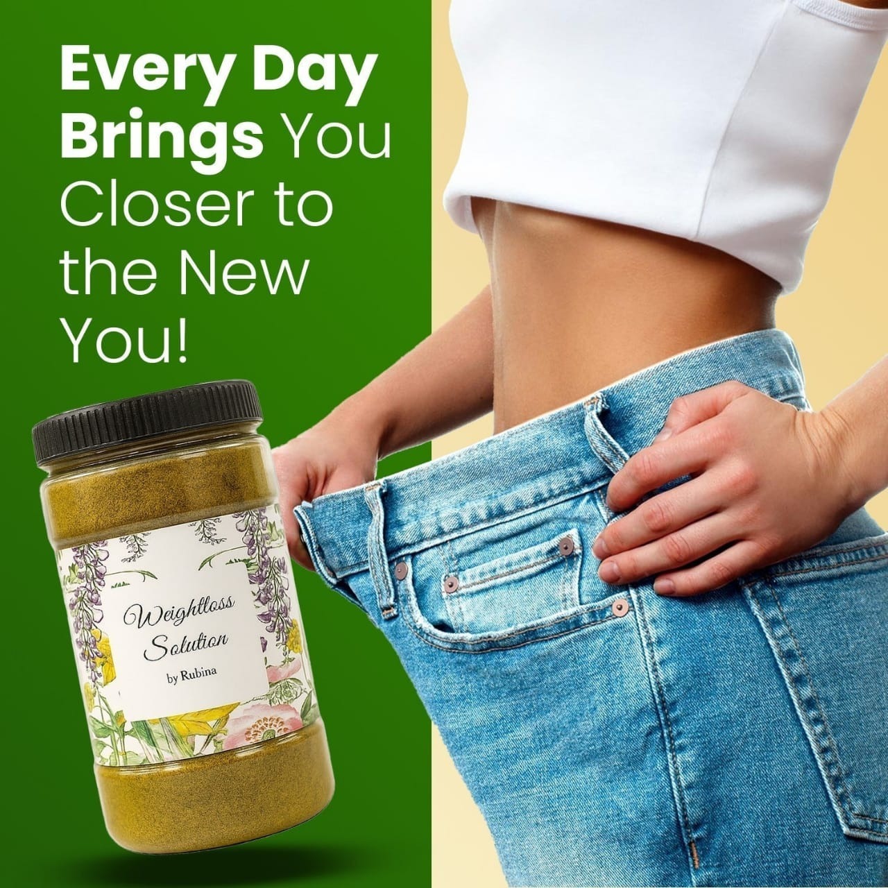 Rubina Weight Loss Powder – Natural Slimming Herbal Formula | Fat Burner & Metabolism Booster 100gram - Image 3