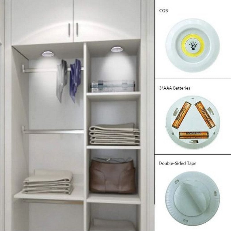 LED Cabinet Light Remote Control Set – 3 Wireless Cell Operated Tap Lights with Dimming & 30 Mins Timer Modes - Image 4