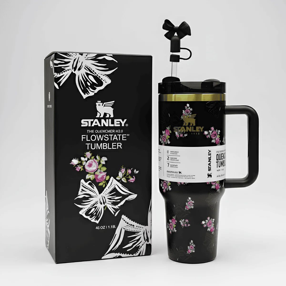 Stanley Premium Printed Tumbler 40oz with Box – Stylish Stainless Steel Vacuum Insulated Travel Mug (Black) - Image 5