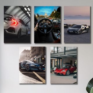 Set of 5 Premium Wall Art Photo Tiles – Modern Home Decor Sets 8x11