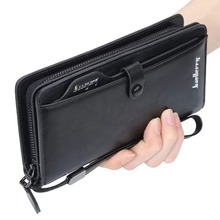 Balebaily Long Zipper Wallet for Men & Women PU Leather Wallet - Black - Image 2