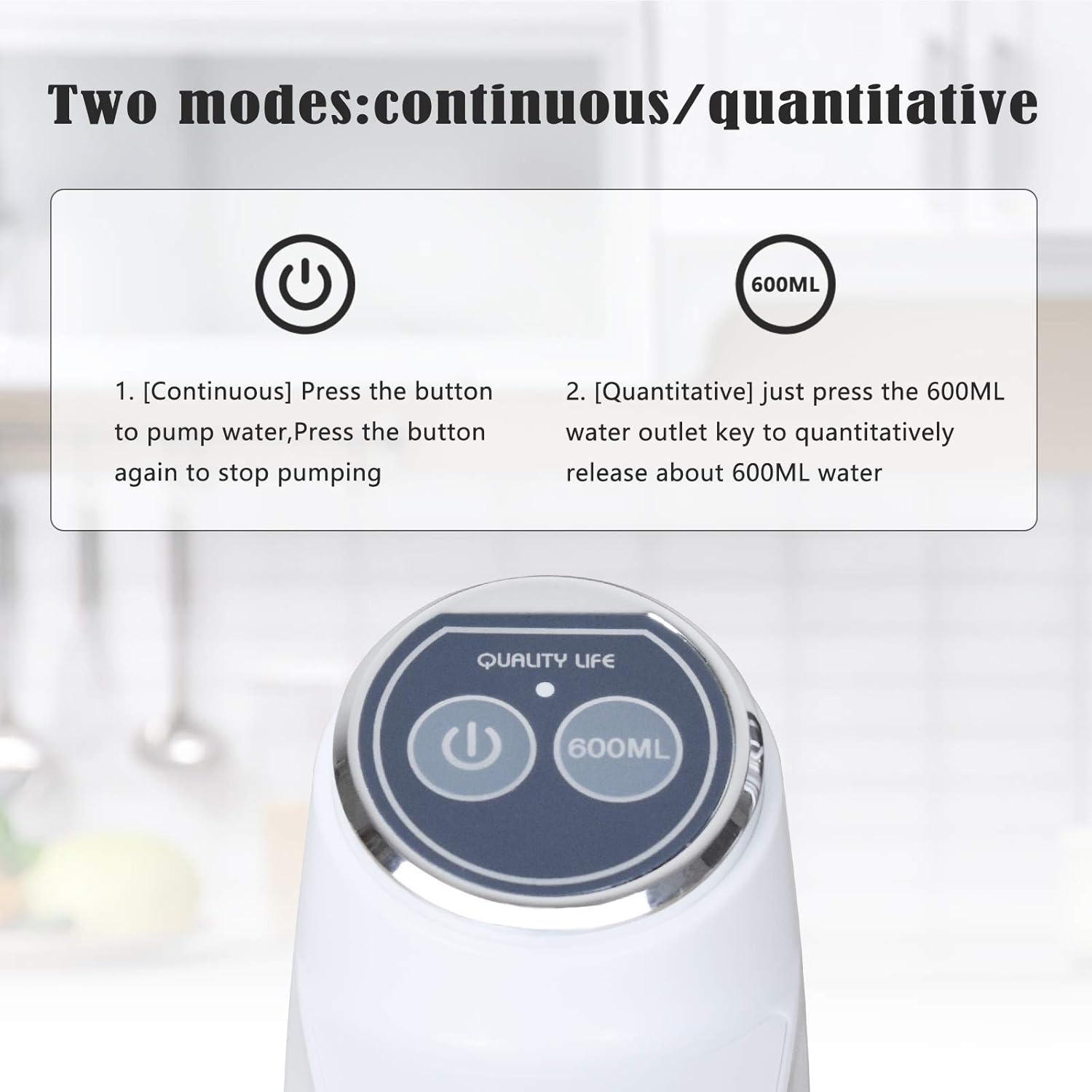 Touch Intelligent Electric Water Pump – Rechargeable Automatic Dispenser For Bottled Water With One -Touch Operation (Random Color) - Image 3