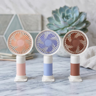 Mini Cute Rechargeable Handheld Fan with Integrated Mobile Stand Base – Premium Single-Speed Portable Desktop Fan