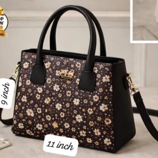 Women’s Shoulder Bag With Vibrant Floral Print And Practical Detachable Shoulder Strap | Black