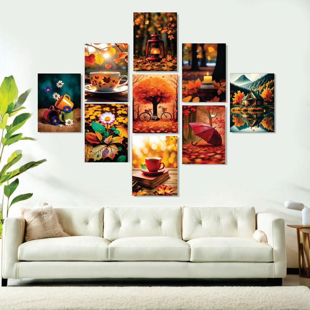 Set of 9 Premium Wall Art Photo Tiles – Modern Home Decor Sets 8x11 - Image 2