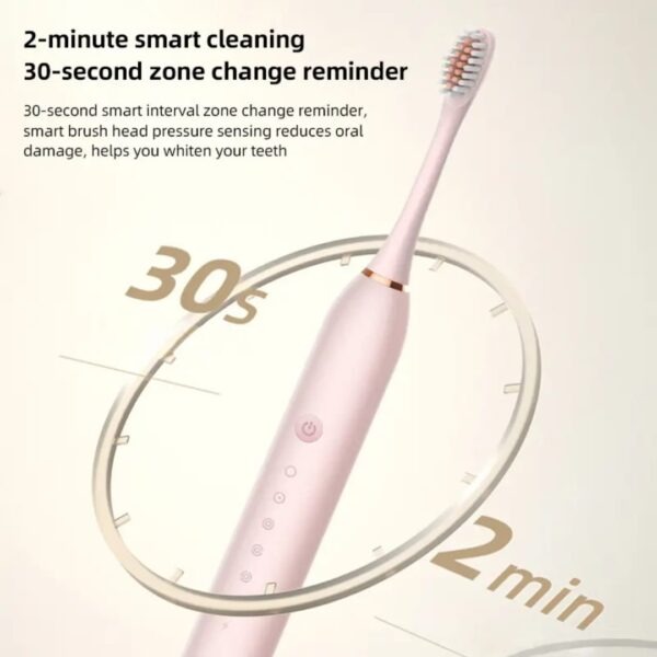 Electric ToothbrushElectric Toothbrush – Rechargeable Sonic Cleaning Toothbrush with Soft Bristles, Deep Clean (Random Colour)