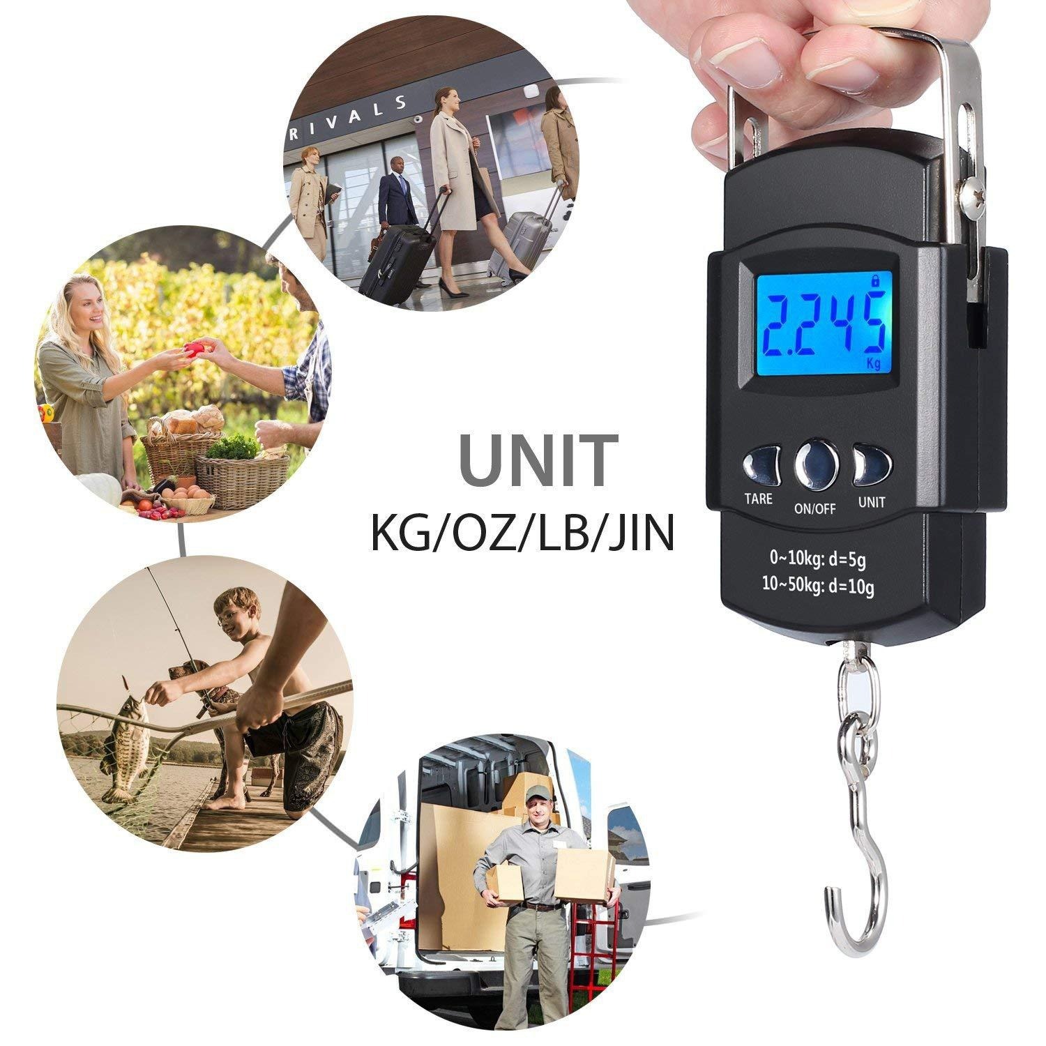 Scale 50Kg 5g LCD Digital Display Handheld Mini Electronic Weighting Scale Fishing And Travel Luggage Scale - Image 3