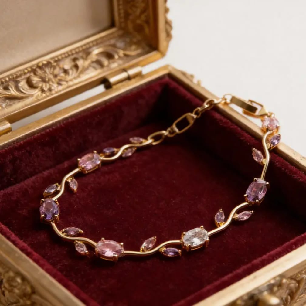 Tulip Bracelet – Premium Quality Stainless Steel Elegant Bracelet for Women l Green ~ Without Box Rs 585 - Image 3