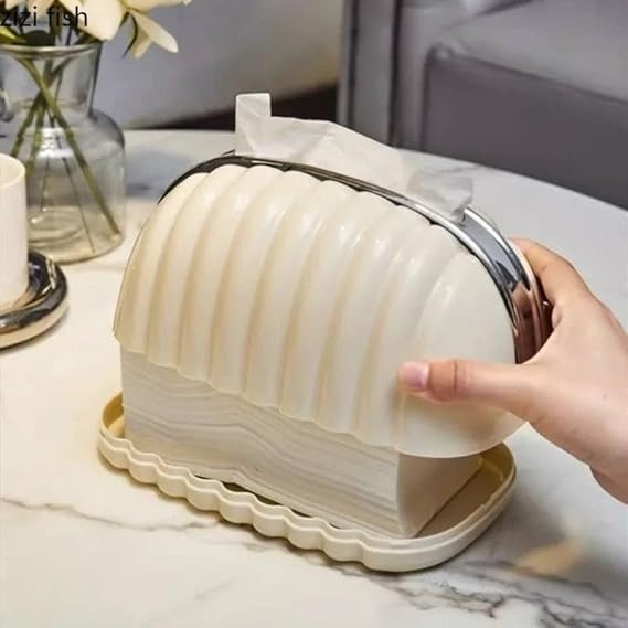 Decorative Shell Tissue Box Case Elegant And Modern Napkin Holder Stylish Daily Use Home And Office Accessory - Image 4
