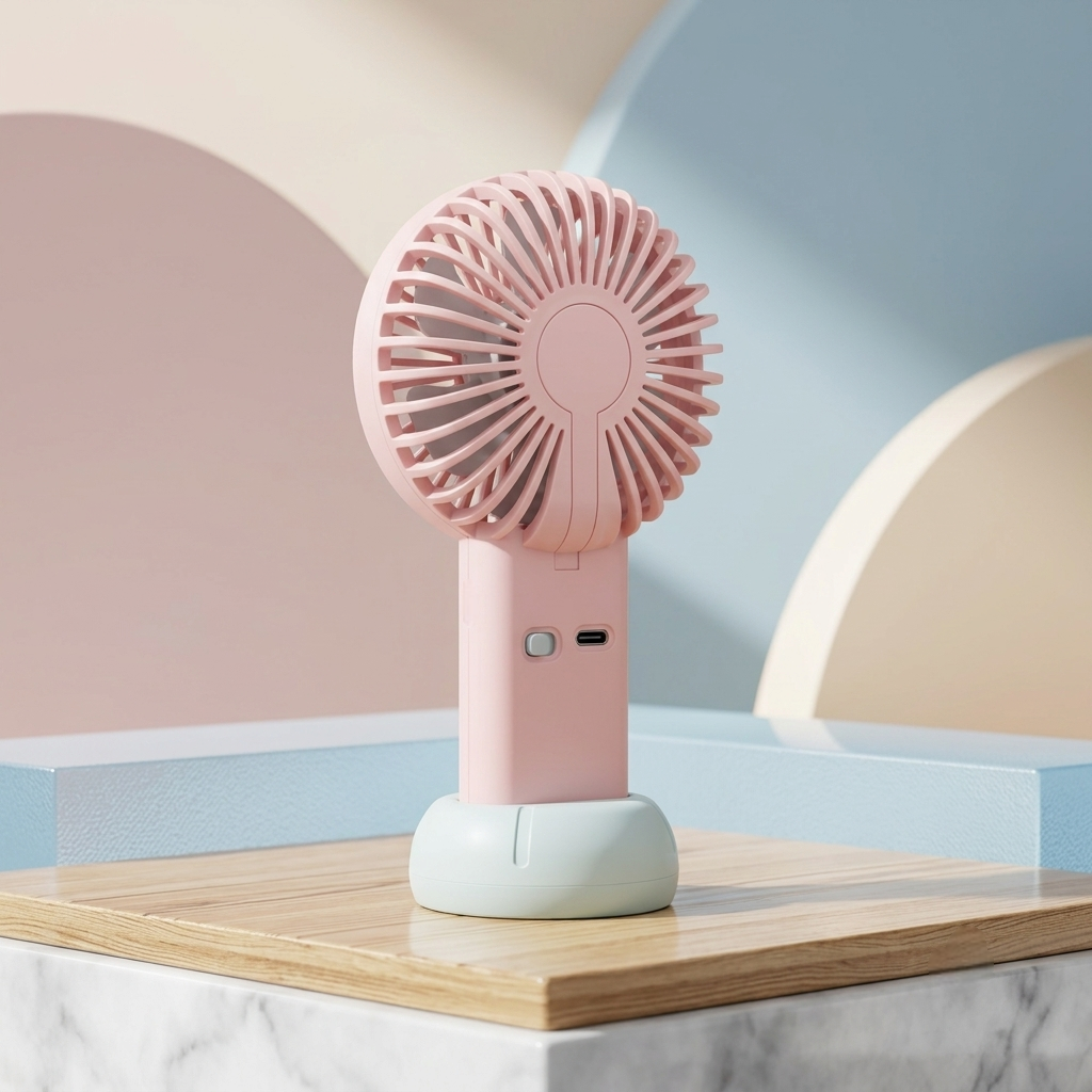 LED Digital Display Rechargeable Mini Fan – Portable USB Handheld Fan with 100-Speed Control, Real-Time Battery Indicator | Random Color - Image 2
