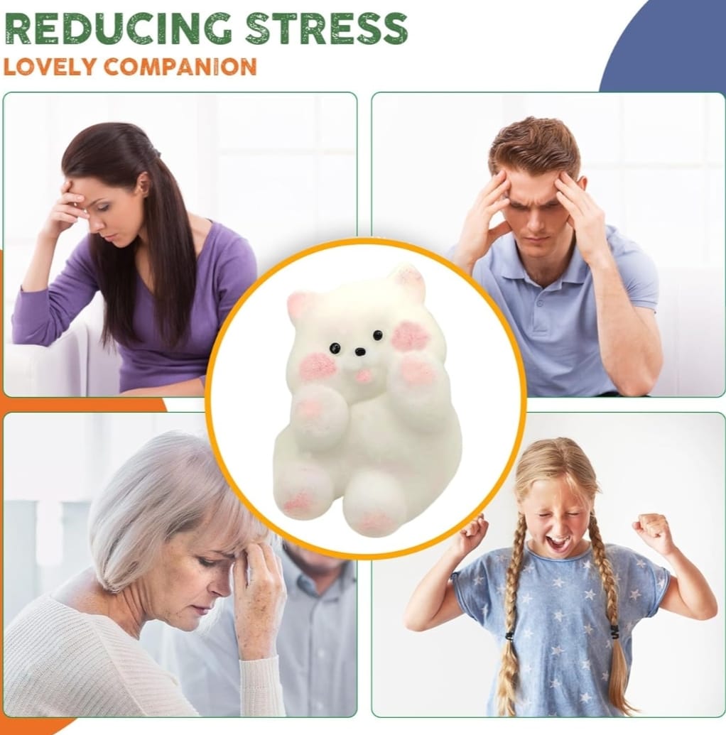 Squishy Stress Relief Funny Novelty Cute Animals Stress Relieving Fidget for Boys Girls Birthday Party Gifts Anxiety&Relaxation for Kids Teenage (White) - Image 5